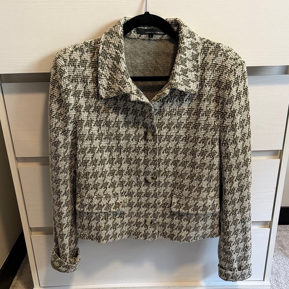 Amanda & Chelsea Women's Houndstooth Blazer - Black and Cream